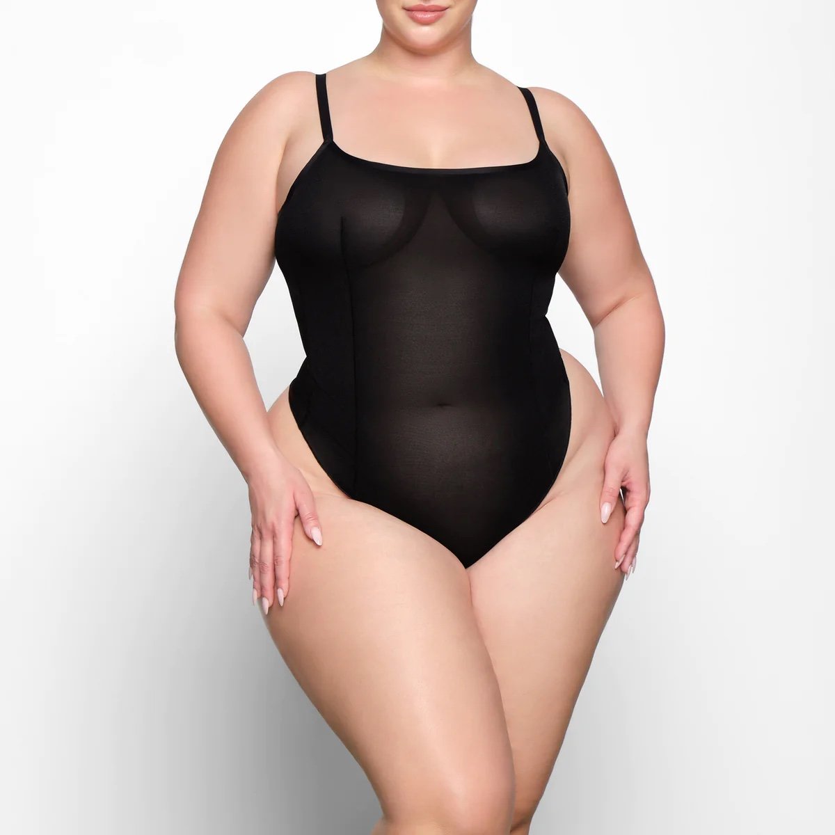 SKIMS NWOT SHEER SCULPT THONG BODYSUIT