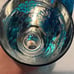 ARTLAND HIGHBALL SILVERISH INSIDE,METALLIC BLUE,DAMASK DESIGN GLASSES SET OF 2