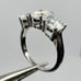 Moissanite Diamond 3 Stone Anniversary Ring Wedding Band Round Cut 4 Ct Size 6