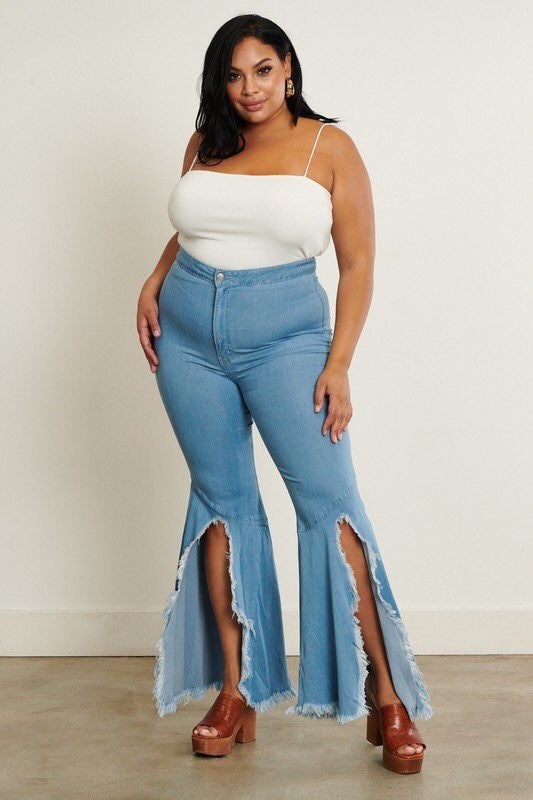Lt Denim Distressed Jeans-1X