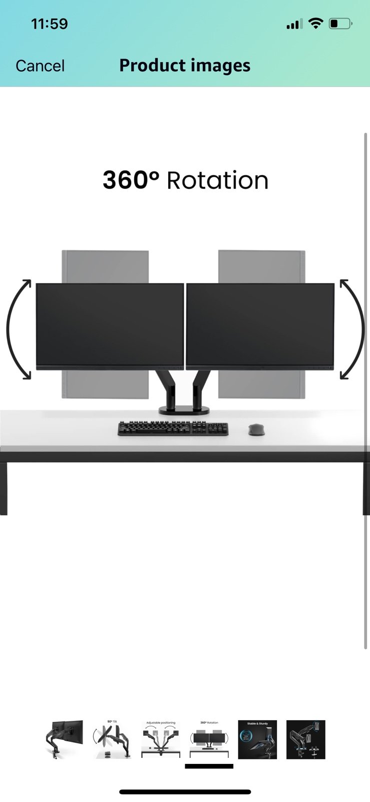 Double monitor mount