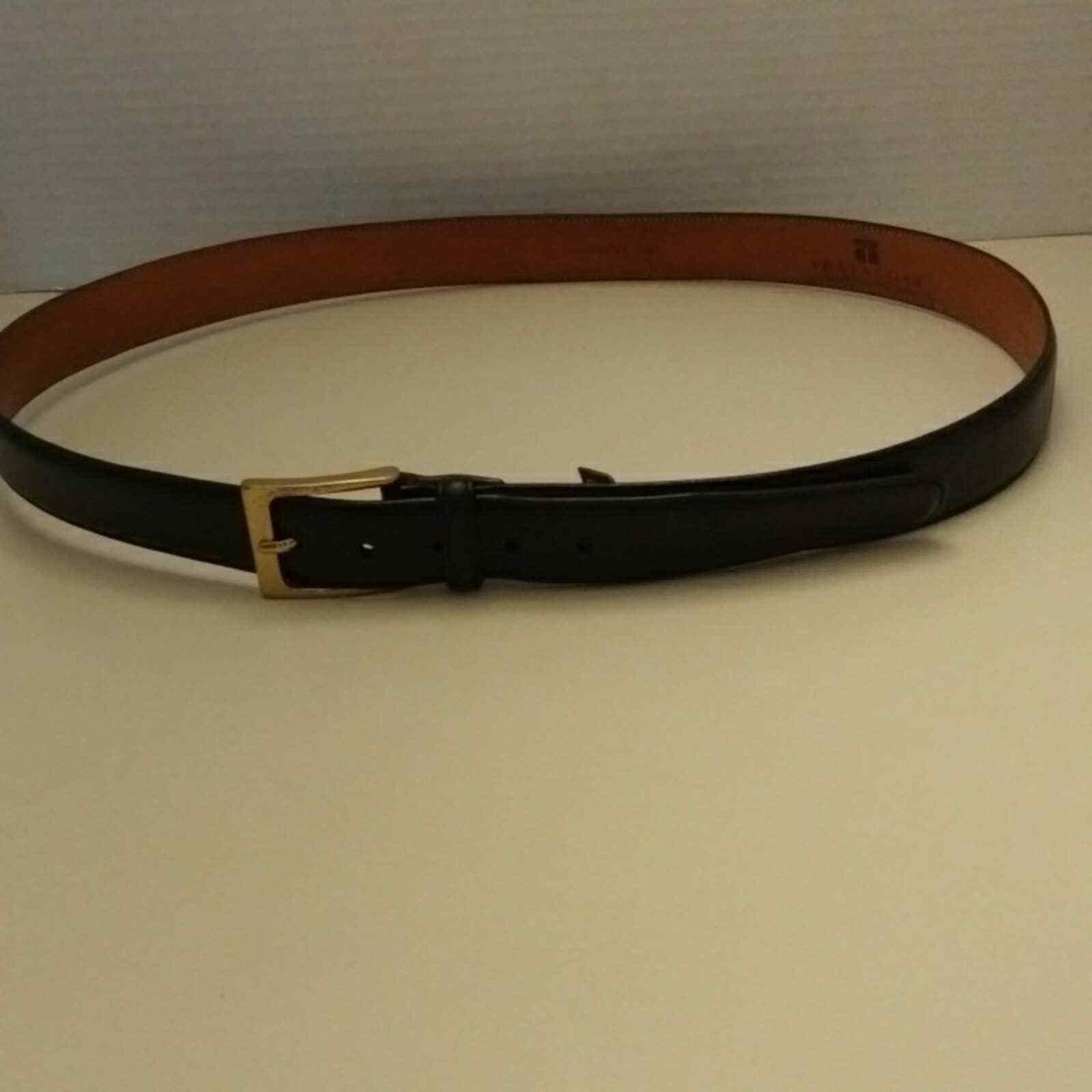 Trafalgar Black Gold hand polished Cortina Full Grain Leather belt Size 36 men
