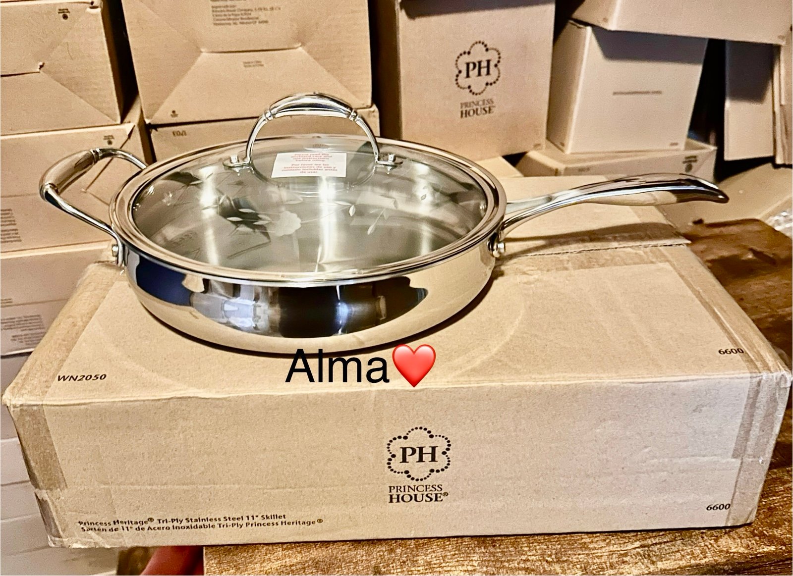 Princess Heritage Tri-Ply Staintess Steel 11 Skillet Sorten de 11 de Acero Ino