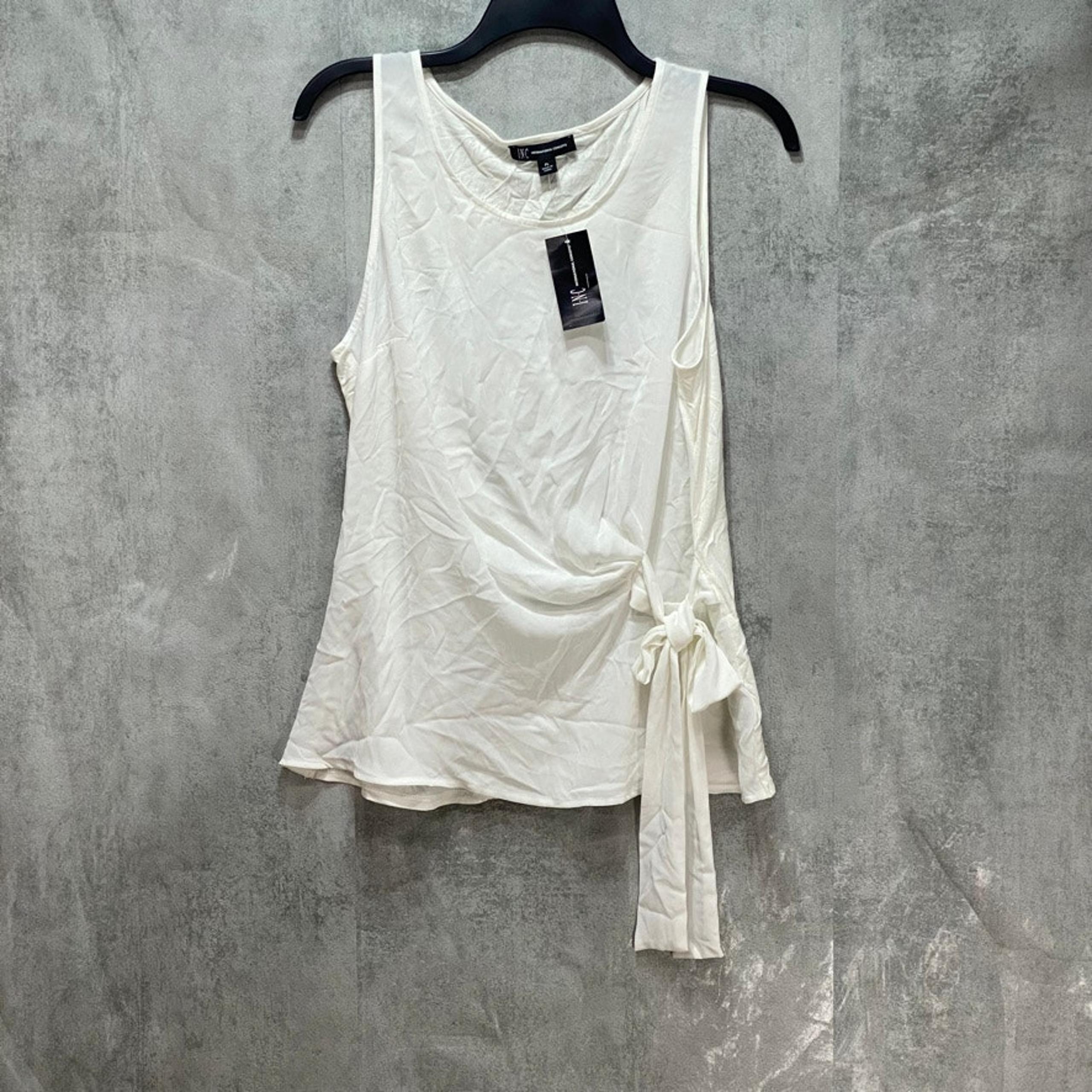 INC International Concepts Petite White Side-Tie Sleeveless Top SZ P/L