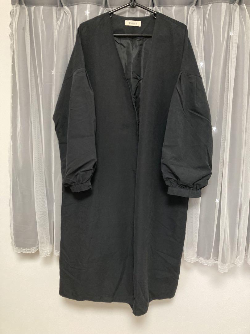 CHILLE Spring Long Coat, Size M, with Waist Ribbon