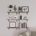 New Set of 6 Wood Floating Shelves for Wall Decoration Home - Rustic Brown