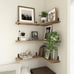 New Set of 6 Wood Floating Shelves for Wall Decoration Home - Rustic Brown