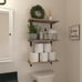 New Set of 6 Wood Floating Shelves for Wall Decoration Home - Rustic Brown