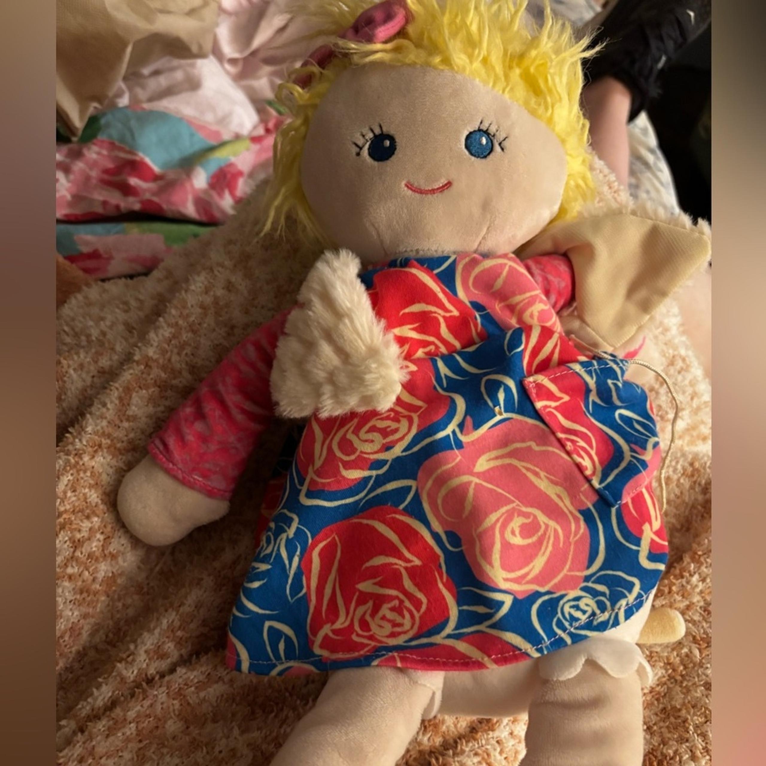 Scentsy Buddy 18" Sierra Blonde Hair Girl Doll w/ Monkey in Pocket