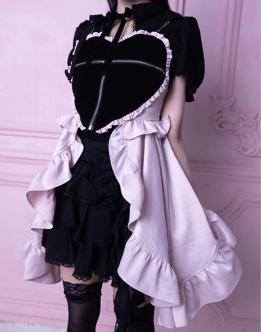 トップス AVENCHUMU Zip heart & chain ruffle gilet Tagged ✨️ avenchumu Zip Heart & Chain Ruffle Gilet Pink Other