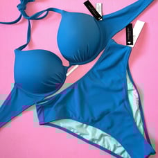 Victoria's Secret 32A,32B,34A,34B BOMBSHELL BIKINI high-waist BOTTOM cosmo BLUE