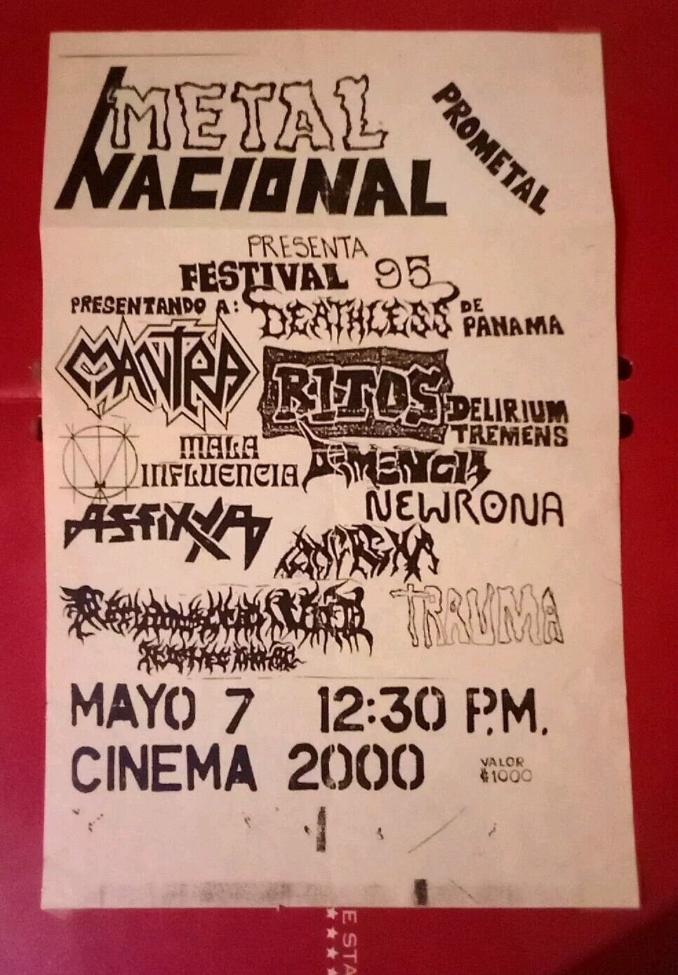 Vintage Heavy Metal Flyer/Poster South America Metal Nacional May 1995