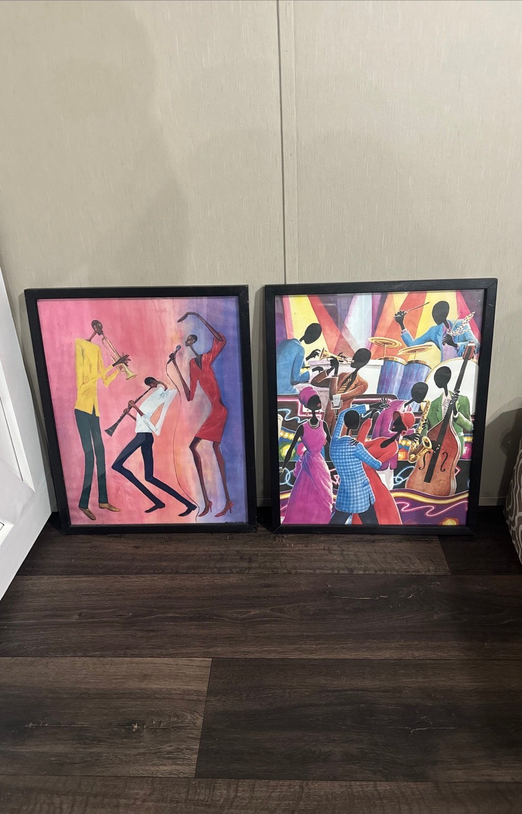 2 UNTITLED AFRICAN AMERICAN ARTWORK BY MYRNA MORRIS & COLEMAN SIZE 21” X 17”