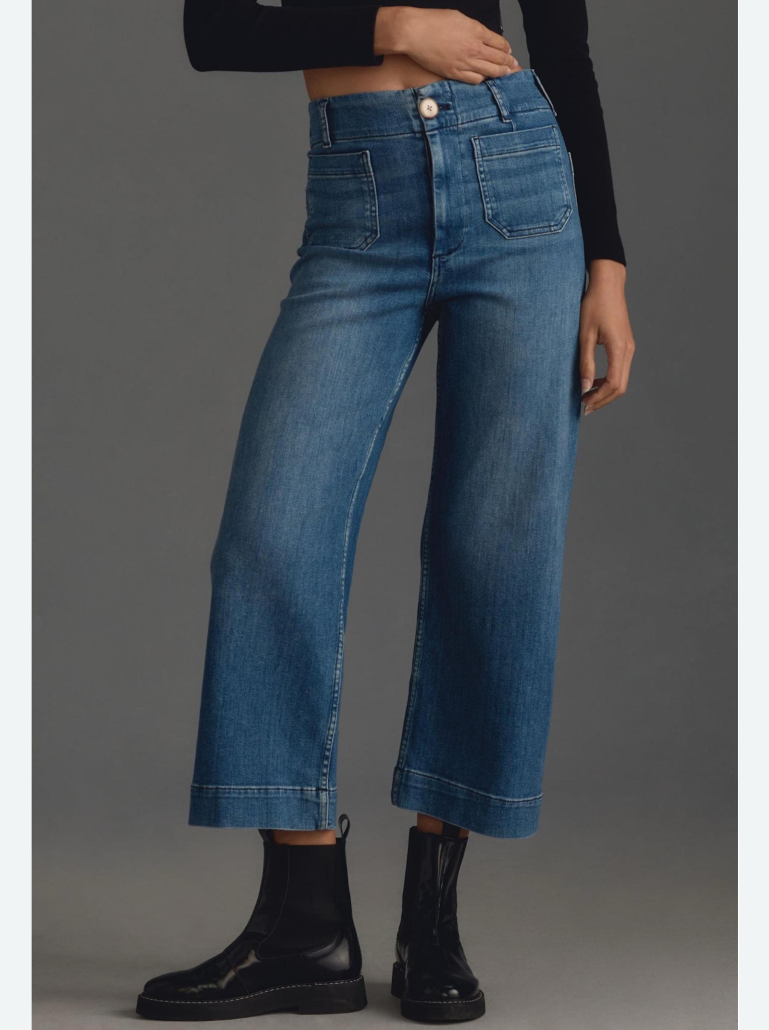 Anthropologie Pilcro wide leg crop denim jeans
