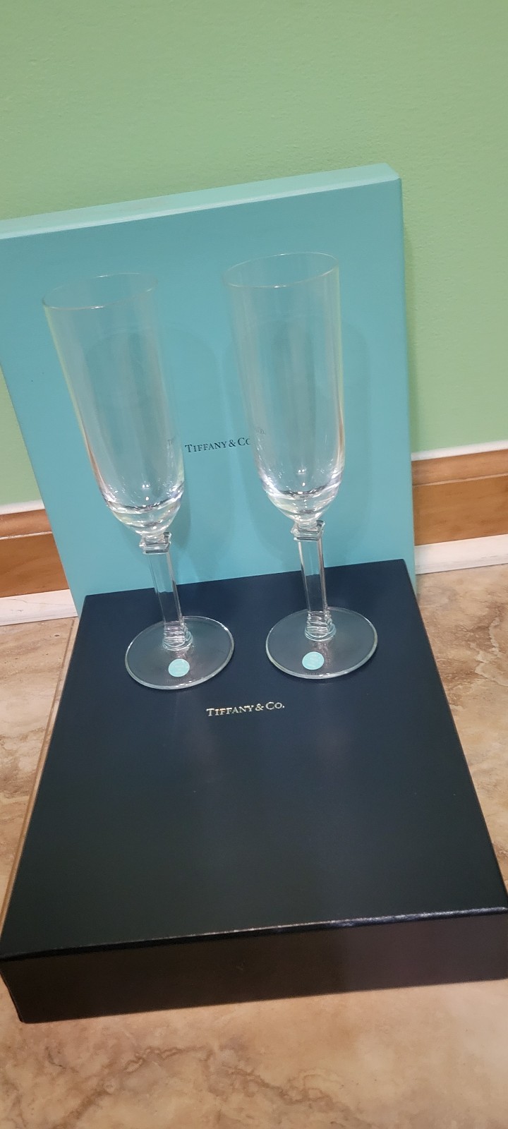 Tiffany wine glasses with original box