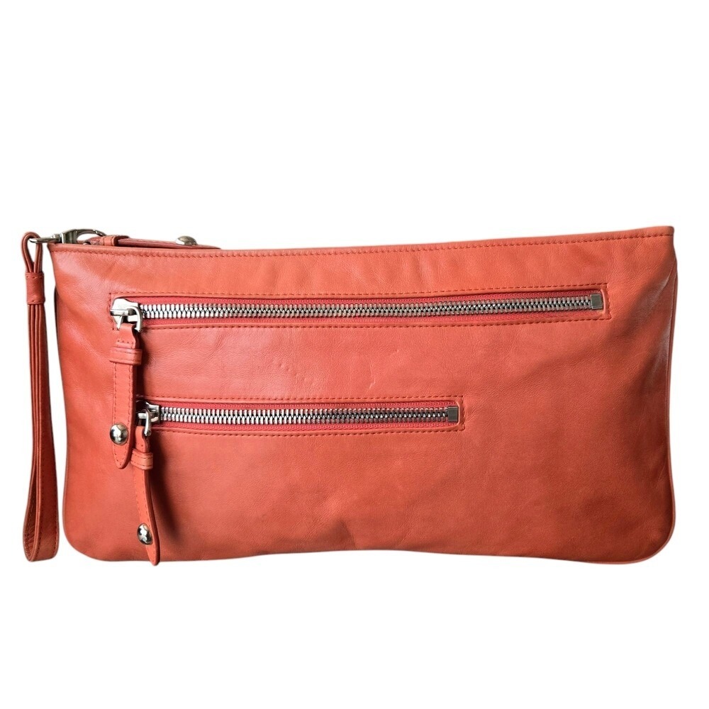 RARE! Hobo International Peach Supple Leather Clutch Handbag Bag