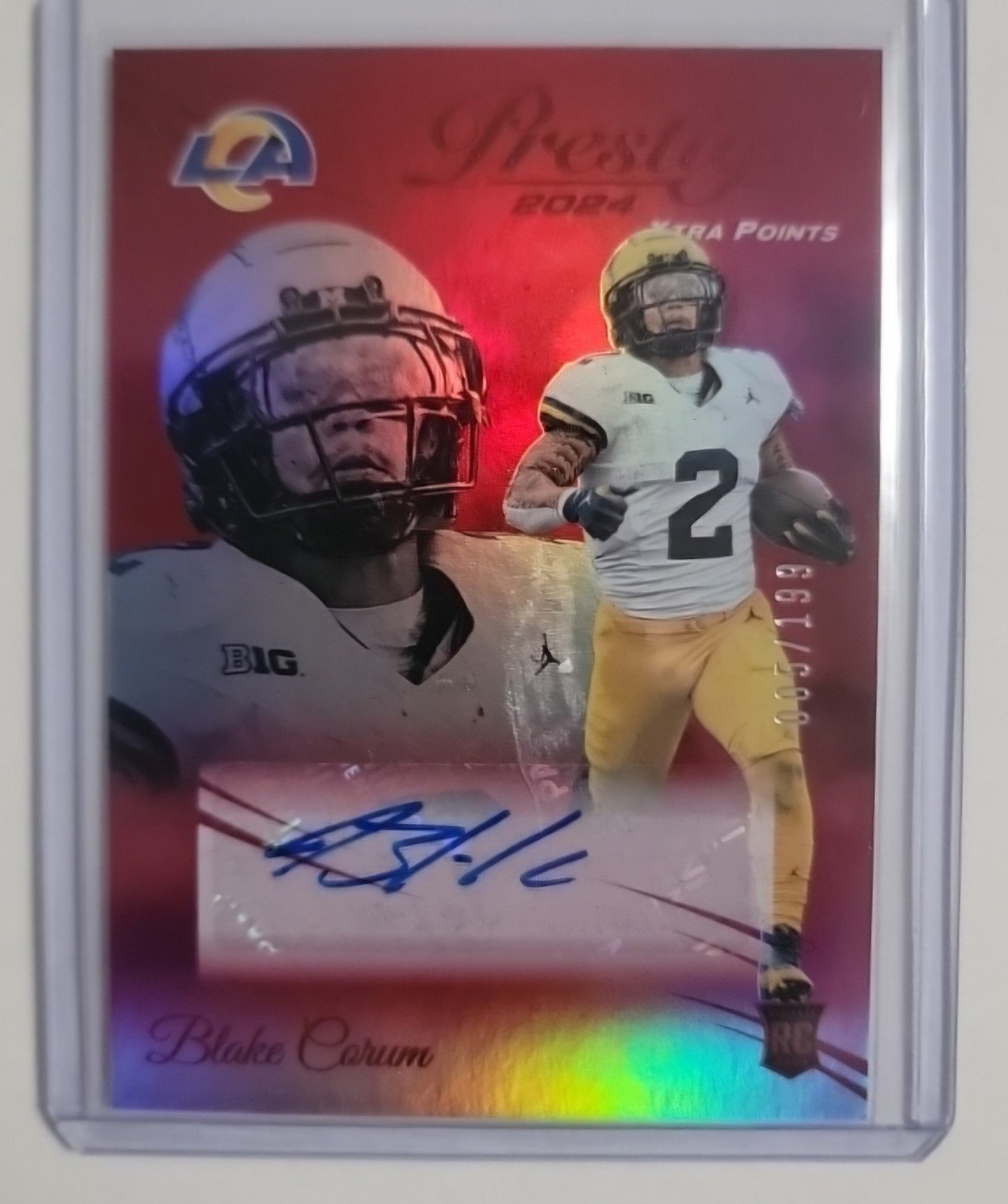Blake Corum Prestige Xtra Points Auto /199 *Clean*