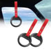 Brand New 2PCS Round Carbon Fiber JDM TSURIKAWA Red Handle Strap Charm Drift