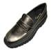 ALDO Women’s Metallic Pewter BIGSTRUT Penny Loafer Lug Shoes Sz 8