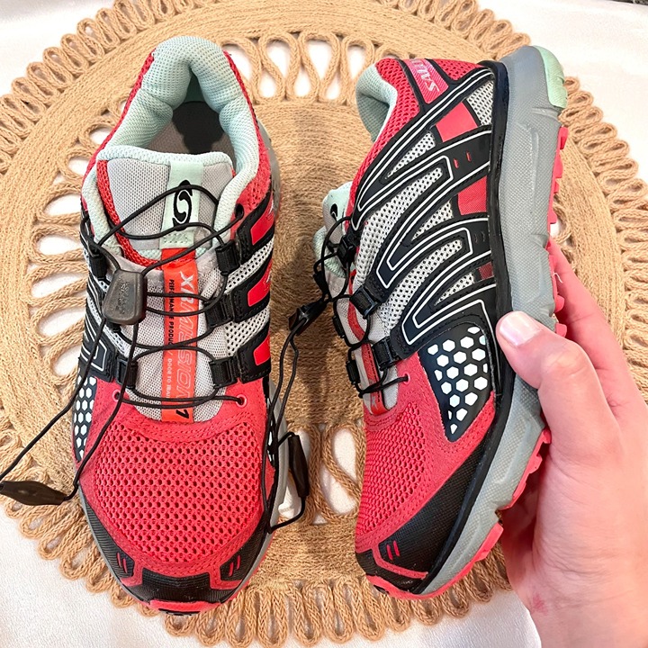 Salomon XR Mission 1 All Terrain Red Black Running Sneakers Men's Size 7