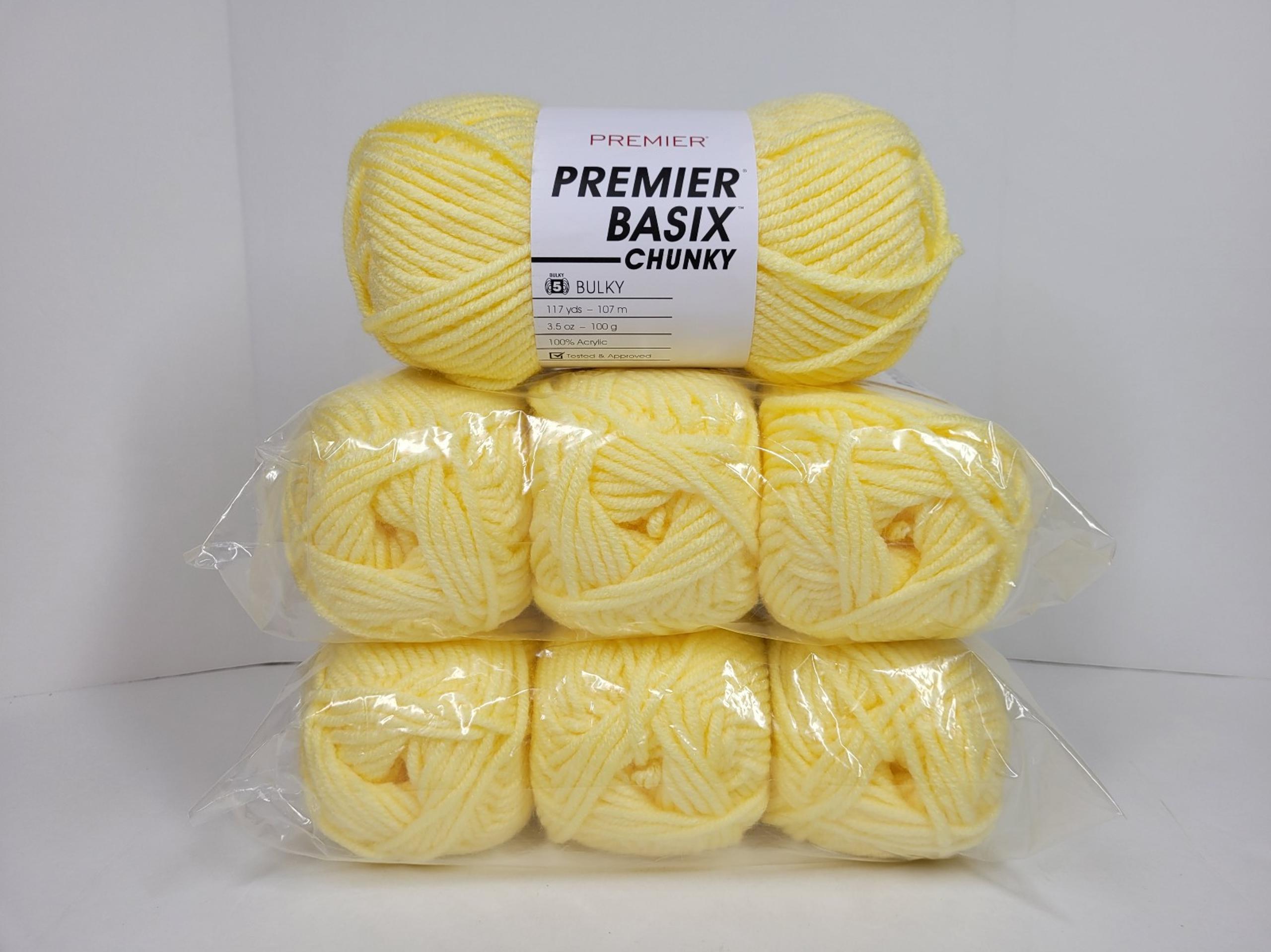 Premier Yarns Basix Chunky Yarn 7 skeins Yellow