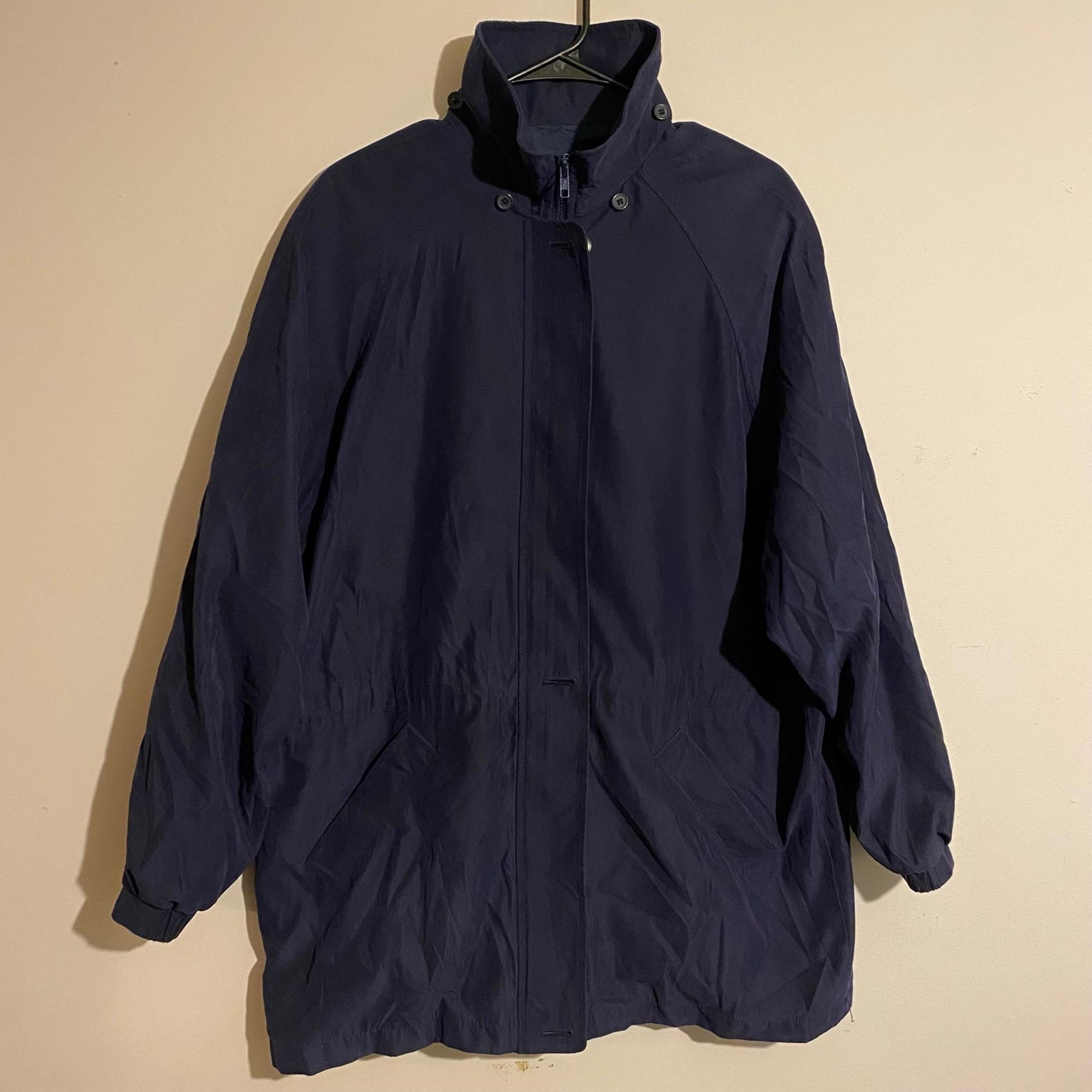 London fog womens rain trench button up full zipper nvm blue coat