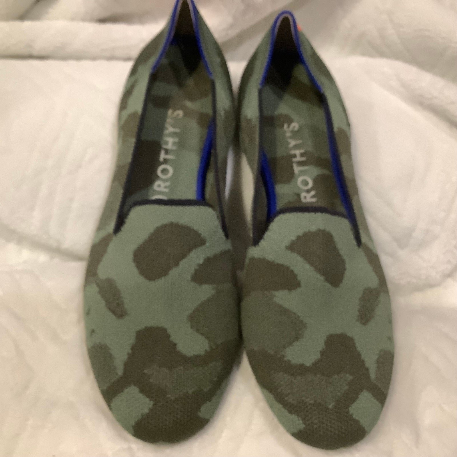 Rothy's The Loafer Olive Camo Textile Flat Comfort Shoes Women’s US 9.5 EU 40.