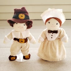 Vintage Thanksgiving Pilgrim Cloth Doll Set