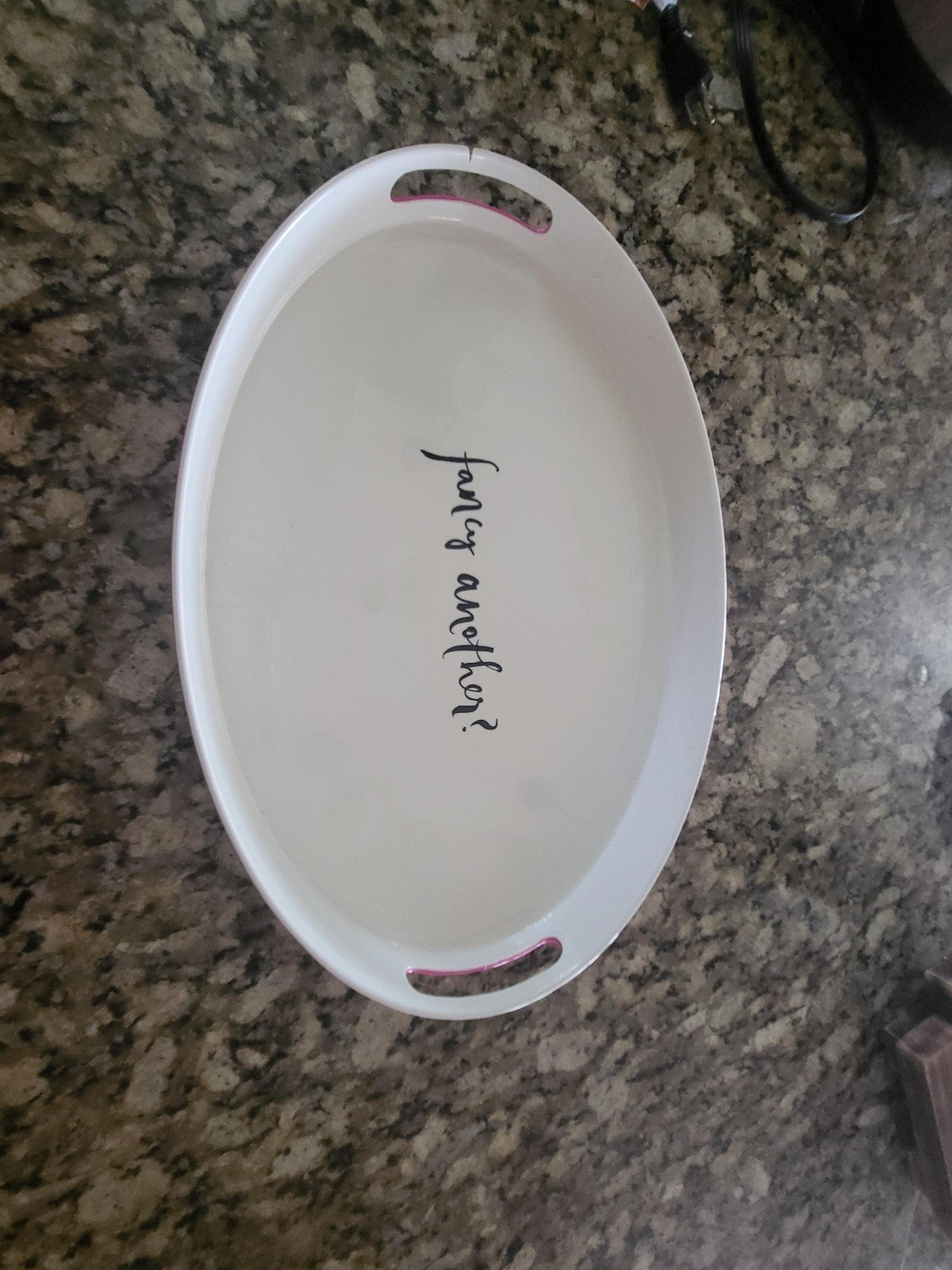 Fancy Another Kate Spade Hot Pink and White Heavy Duty Melamine Serving Tray