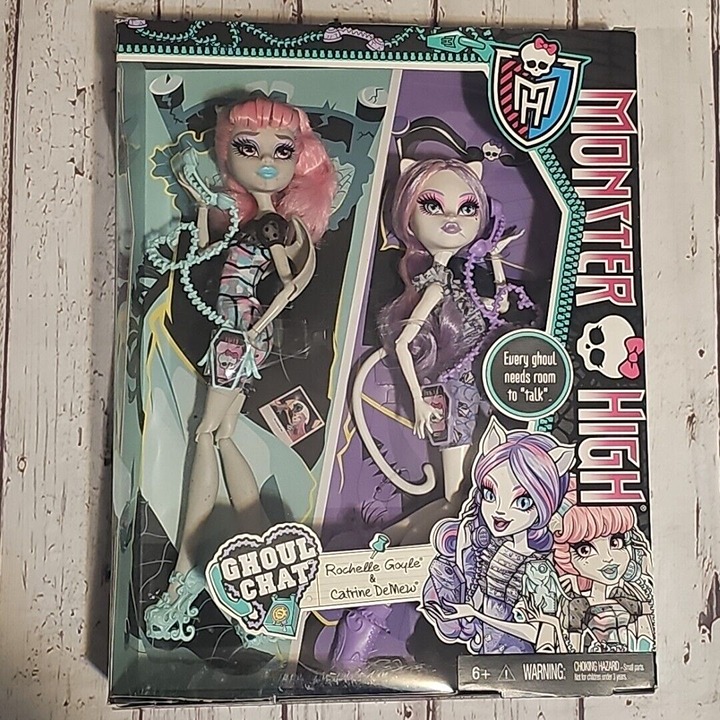 Monster High Ghoul Chat Doll Set Rochelle Goyle Catrine DeMew Mattel 2014 NIB