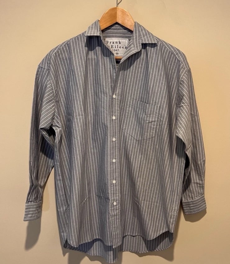 Frank and Eileen SHIRLEY Oversized Button-Up Striped Shirt Size XXS