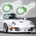 New 2PCS JDM Brake Green TSURIKAWA Ring Subway Train Bus Handle White Strap