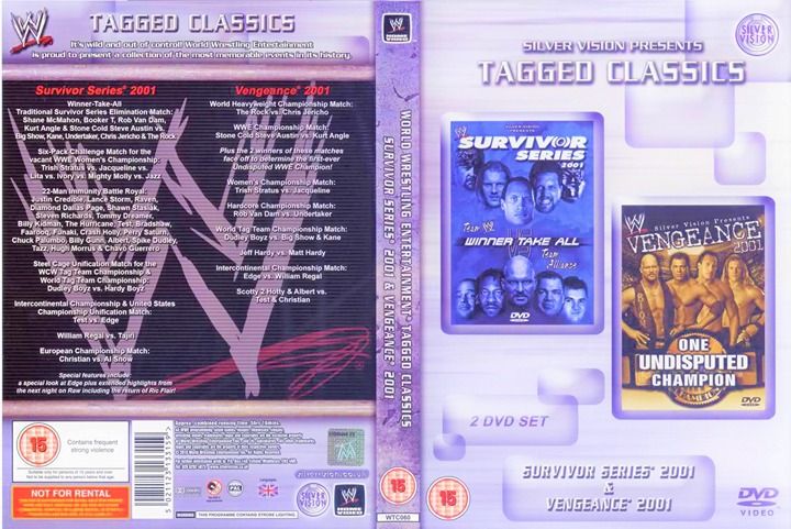 WWF 2001 SURVIVOR SERIES 15 & VENGEANCE 1 DVD & Case