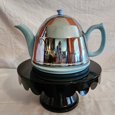 Vintage Staffordshire teapot with chrome cover