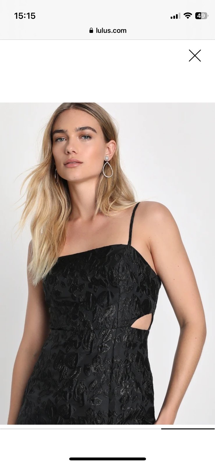 Gorgeously Chic Black Floral Jacquard Cutout Maxi Dress