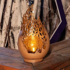 1pc Solar Table Lantern, Decorative Crackle Glass Solar Lights For Patio,