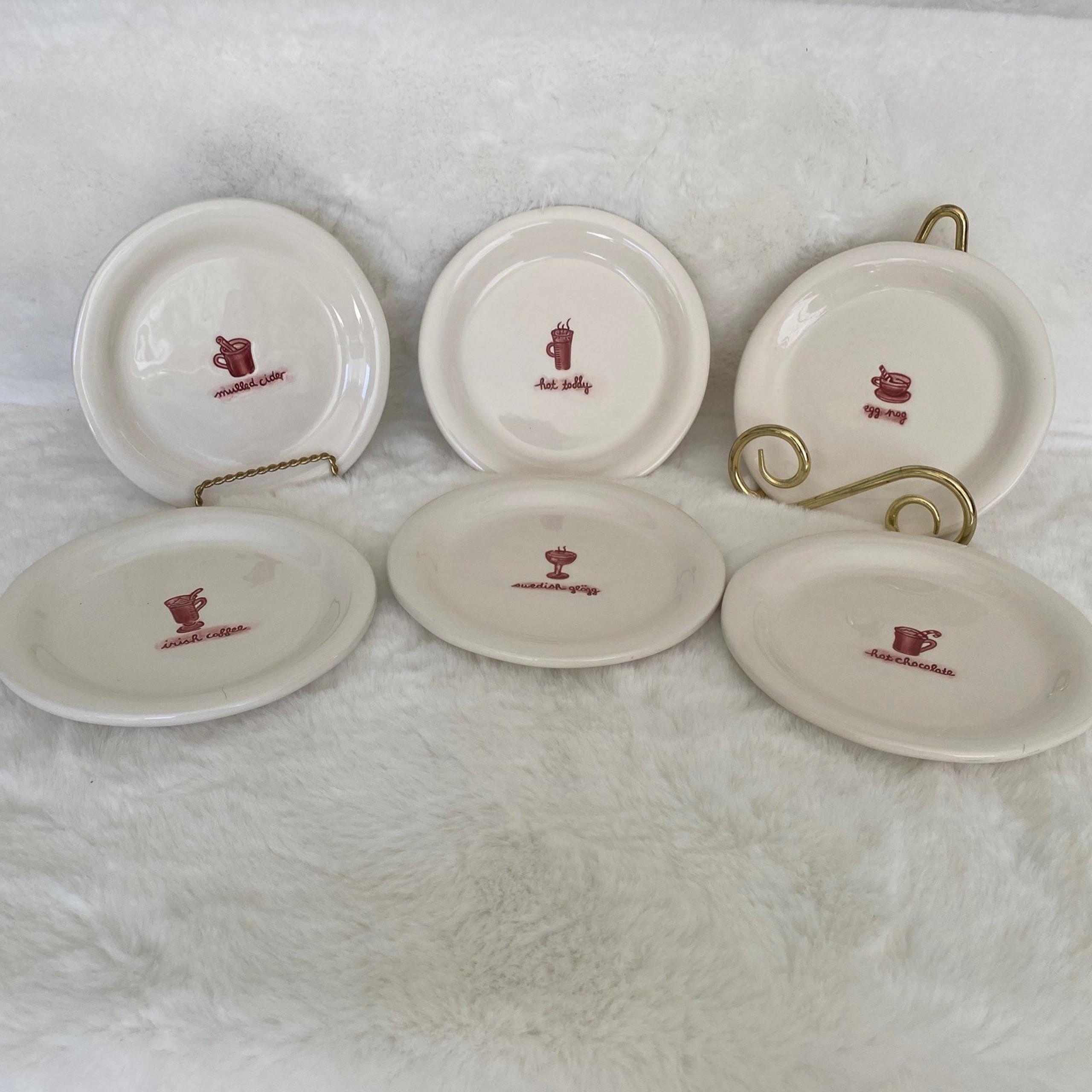 Williams Sonoma Hot Drinks Dessert Appetizer Plates Set of 6