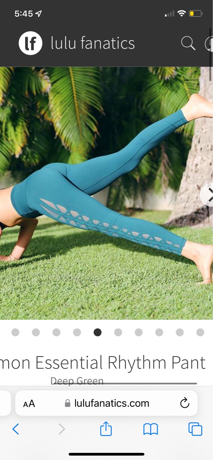 Lululemon Essential Rhythm Pant Deep Green