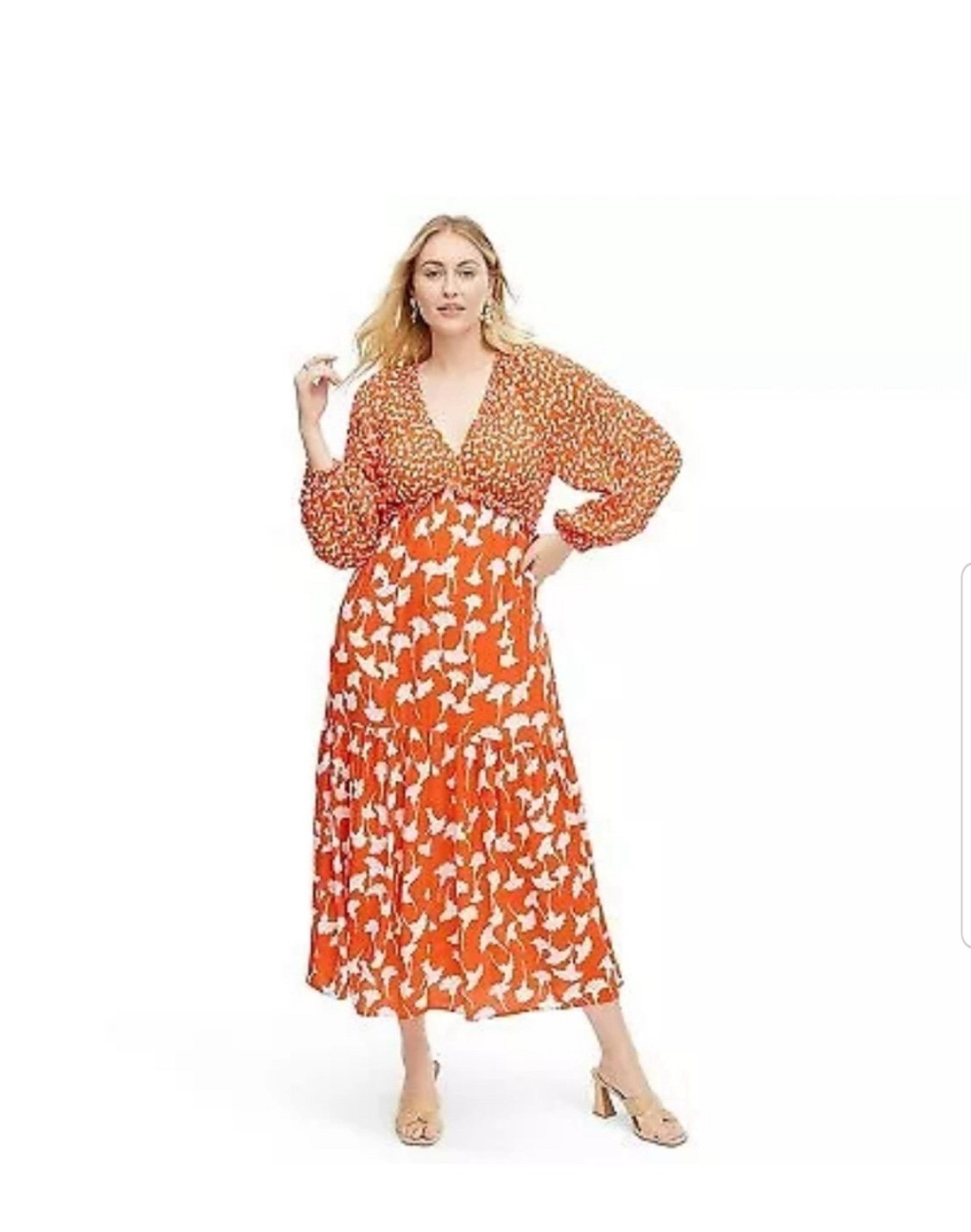 Diane Von Furstenberg for Target- Orange print Maxi dress