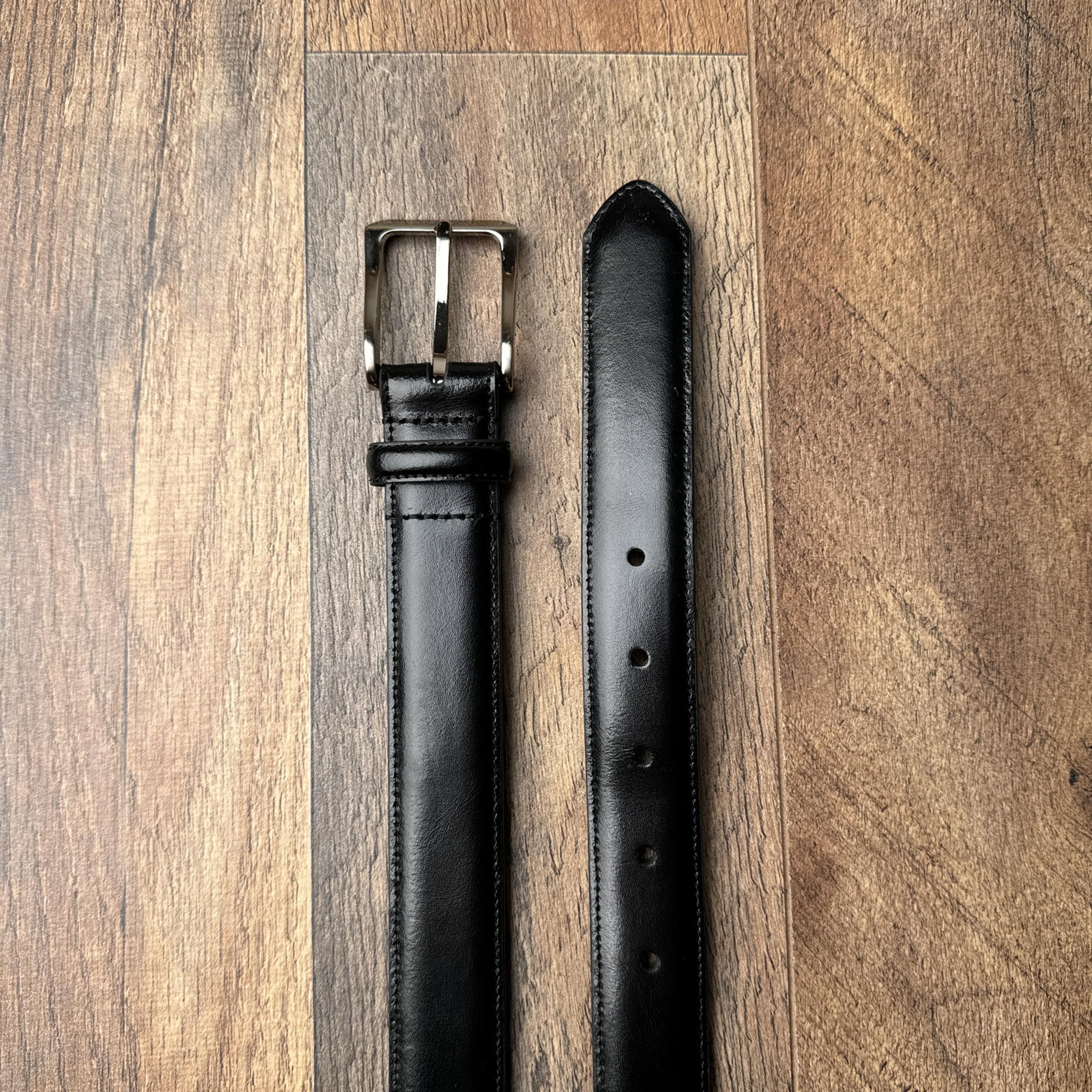 Jos A Bank Leather Belt Men's 44 Black Classic Business Formal Brass Buckle 5950