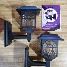 Solar Fence Lights 2 Pack Solar Lights Outdoor Waterproof Lantern Warm White