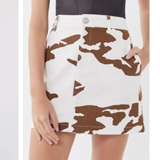 UO Rosie Cow Print Pelmet Animal Chic Hipster Hippie Boho Bohemian Mini Skirt