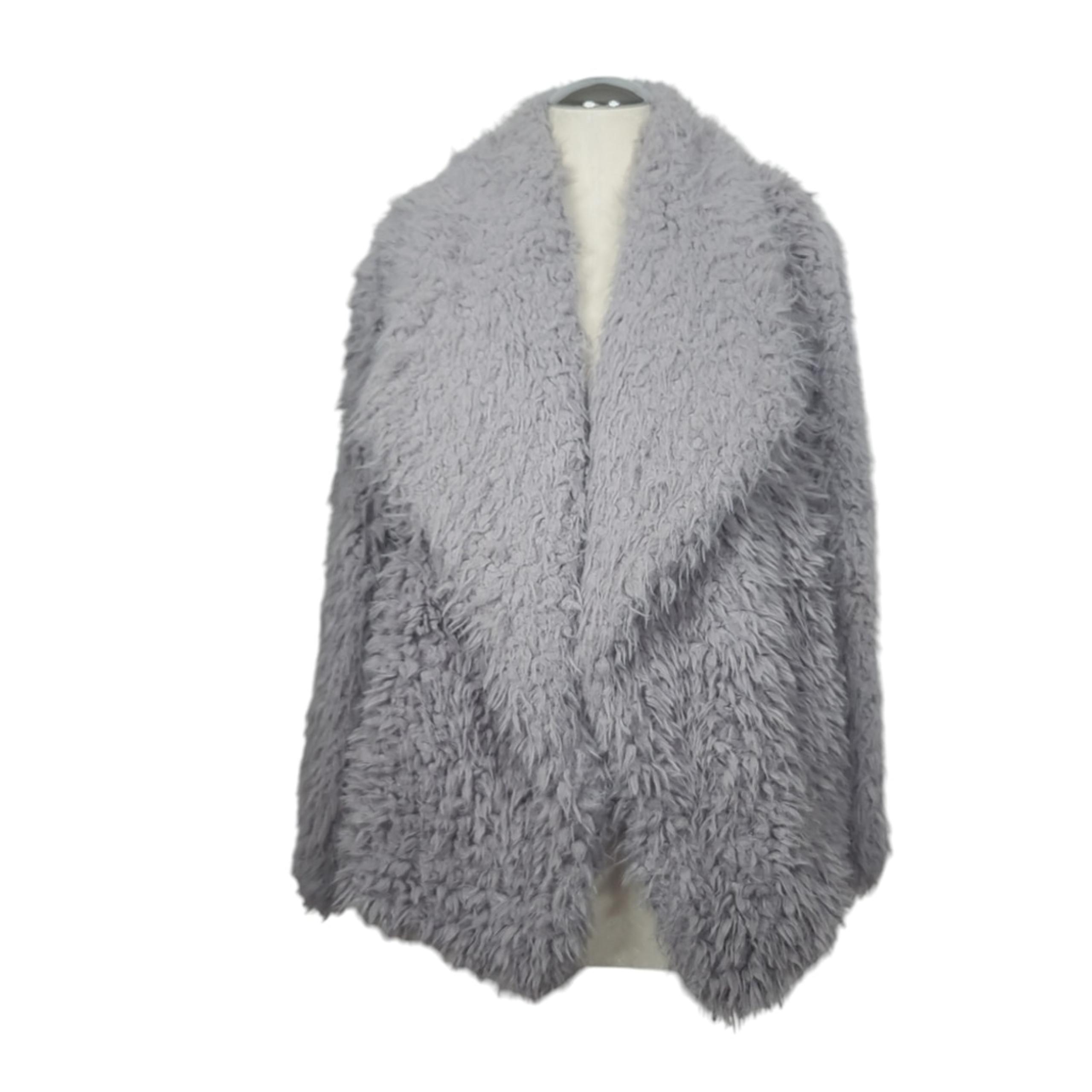Ashley By 26 International Open Gray Fuzzy Cardigan S