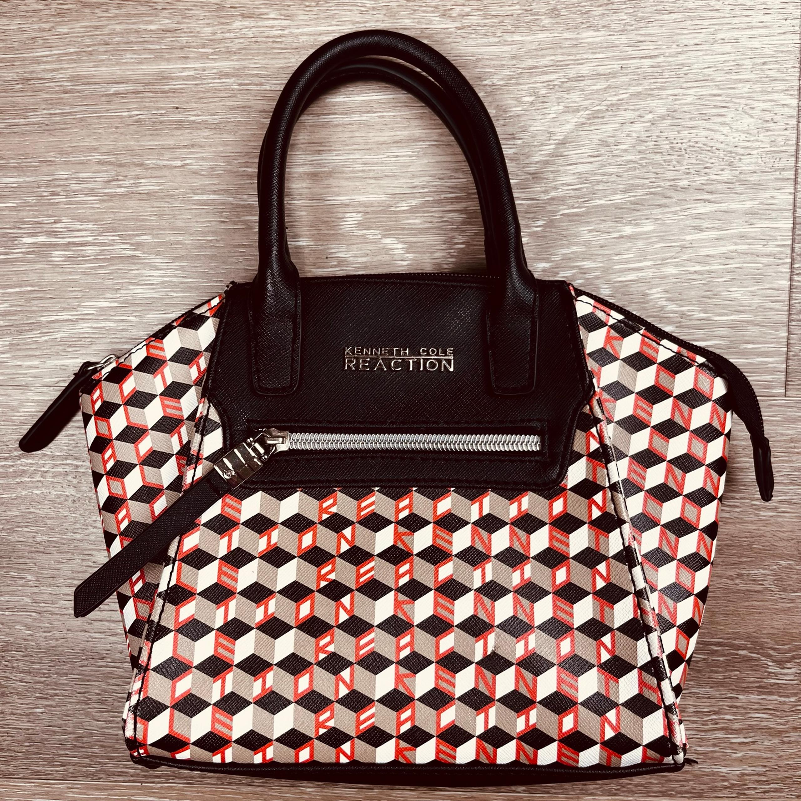 Kenneth Cole Mini Satchel black red white classic no strap