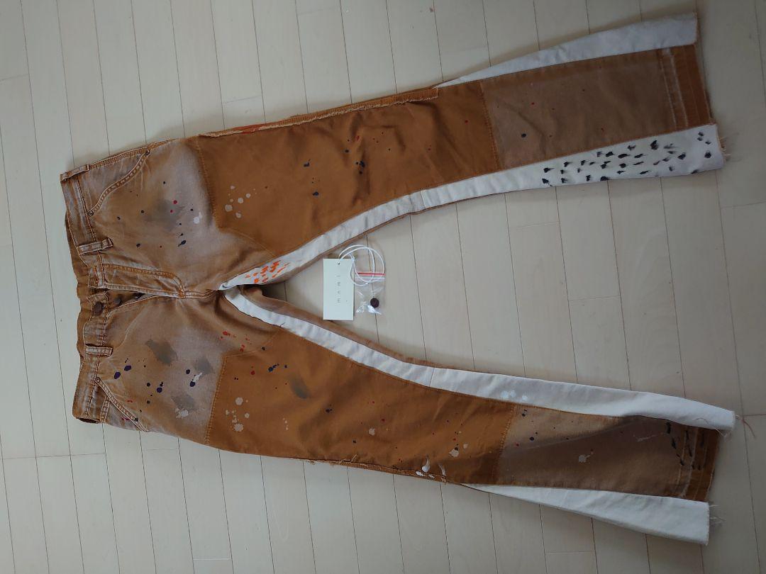 mnml paint processed bootcut denim