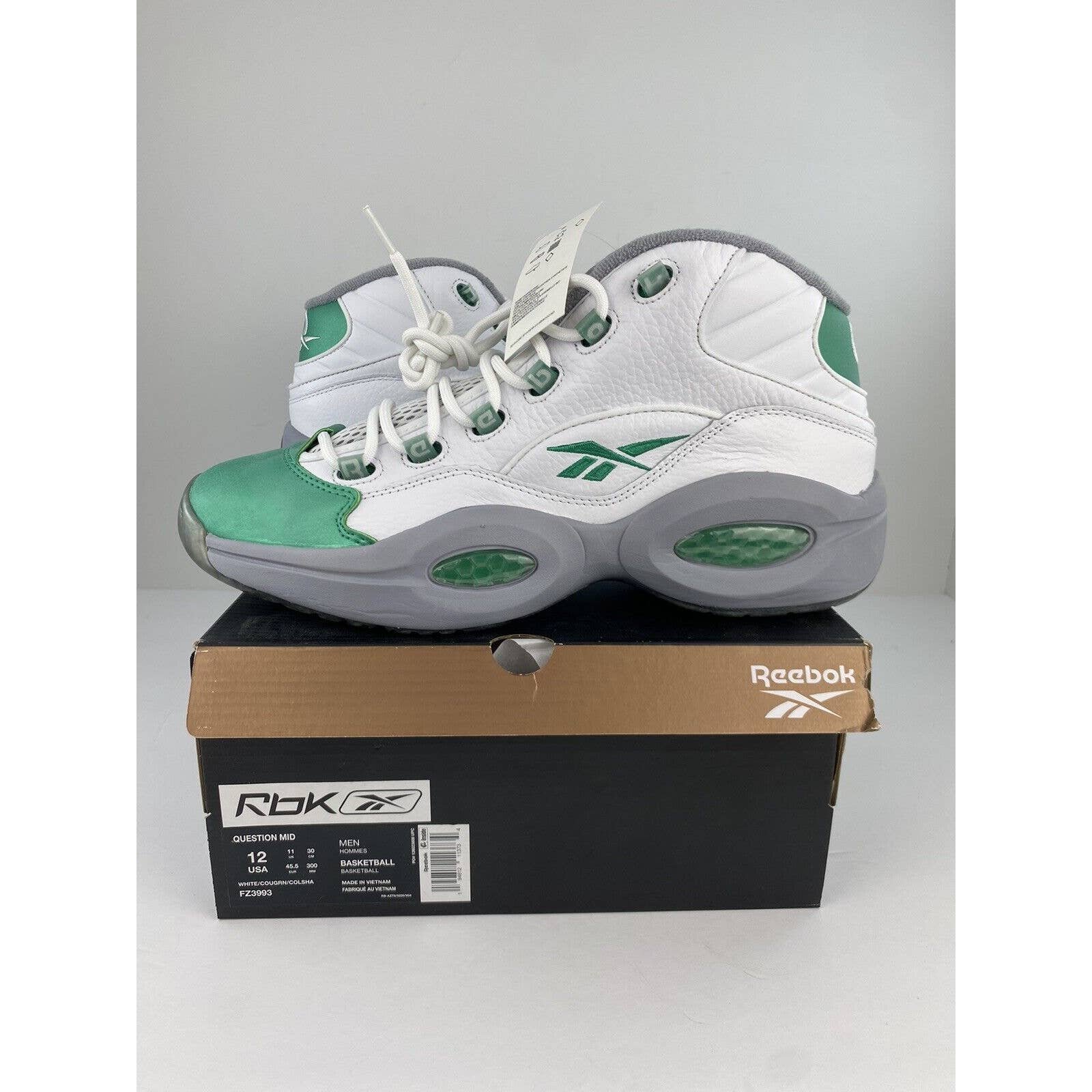 Reebok Question Mid 'Philadelphia Eagles' Green/White FZ3993 Men’s sz. 12