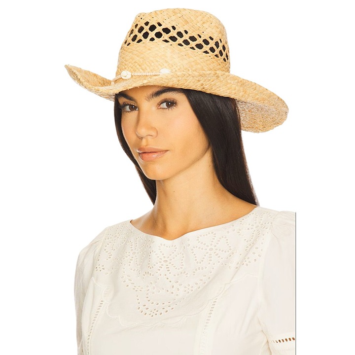 Lack of Color Seashells Cowboy Hat in Natural Medium New Womens Beach Western