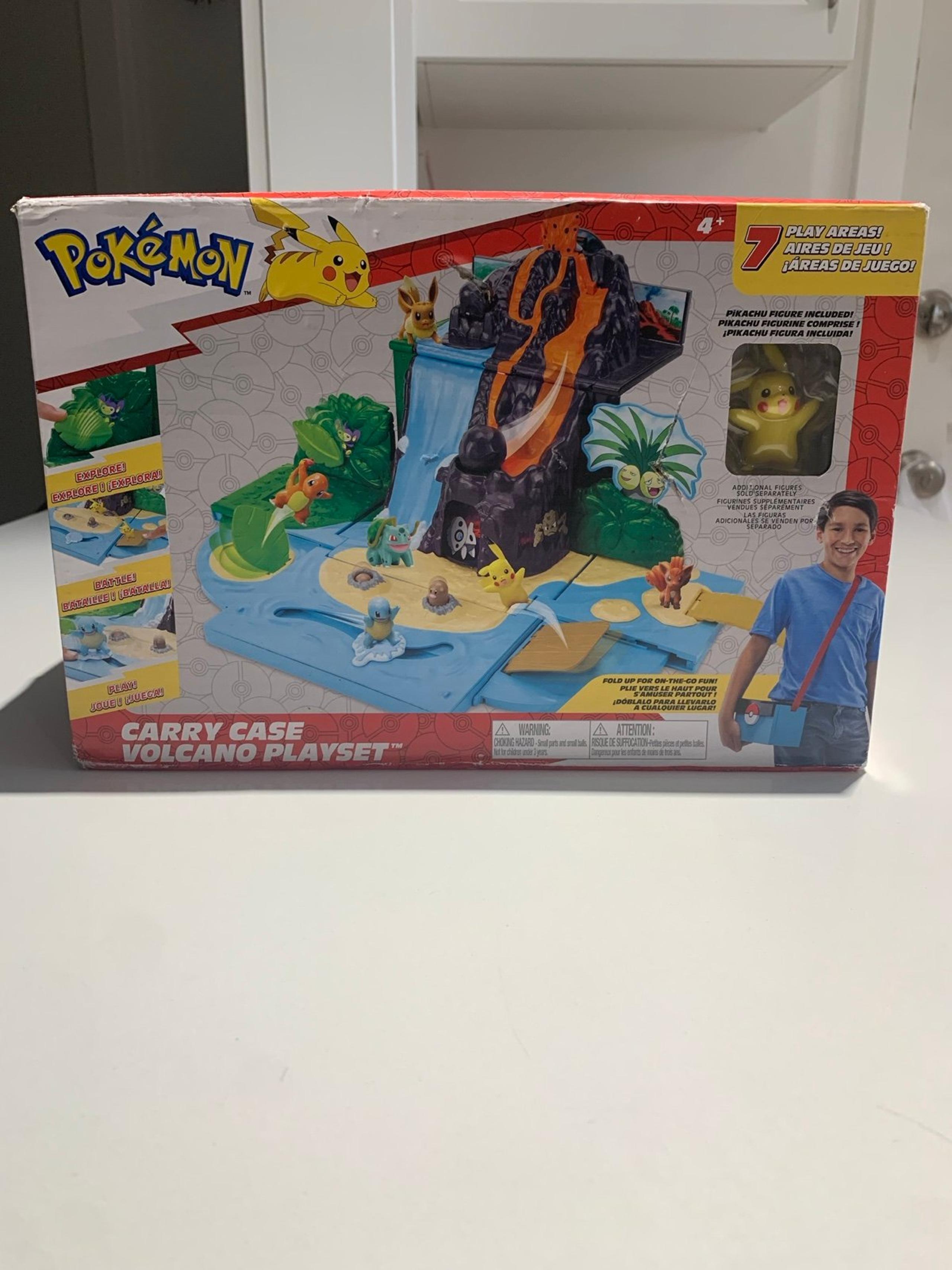 Pokemon Carry Case Volcano Playset With Pikachu Figure Jazwares New Sealed