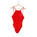 Andie Swim The Asbury Ribbed One Piece Swimsuit in Siren Orange L NWT