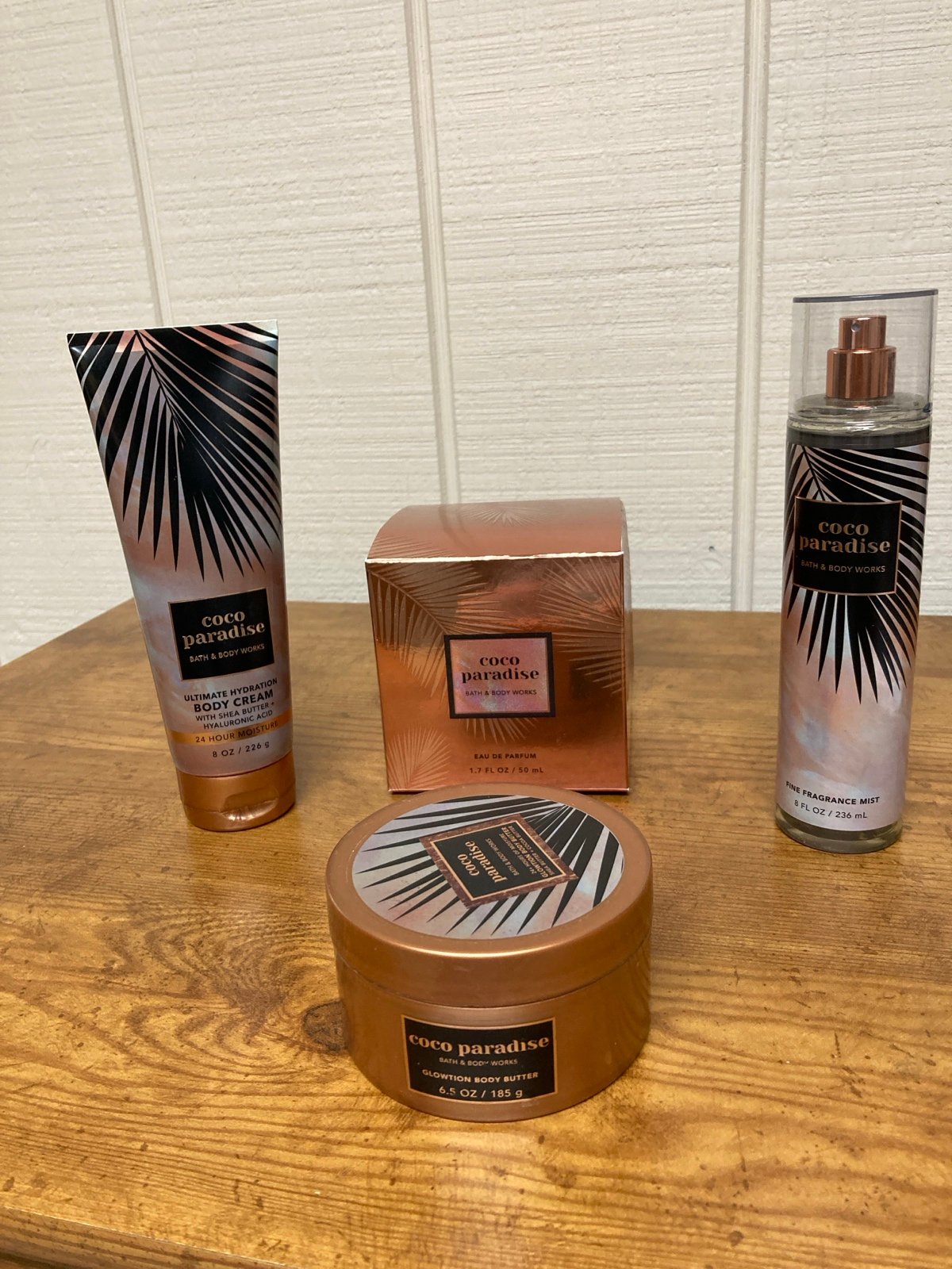 Bath and Bodyworks Coco Paradise perfume, body cream and butter and body spray